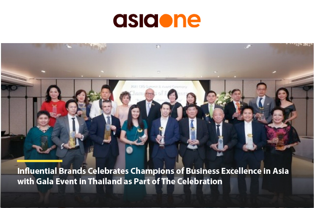[FEATURE] AsiaOne | Influential Brands Celebrates Champions of Business Excellence in Asia with Gala Event in Thailand as Part of The Celebration